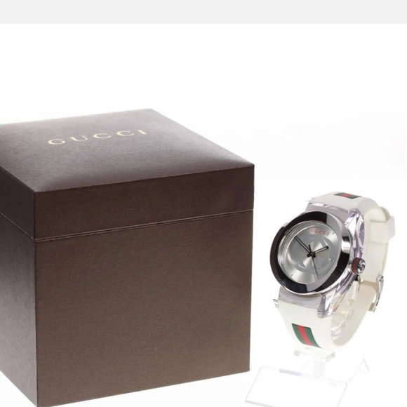 - BRAND NEW GUCCI WHITE ACRYLIC WATCH WITH BOX - Picture 2 of 6